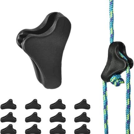 CooBigo 12Pack Ultralight Guyline Tensioners Tent Guyline Cord Rope Adjuster for Outdoor Camping Hiking Tent Tarp Canopy Shelter (Black), FLC554-B