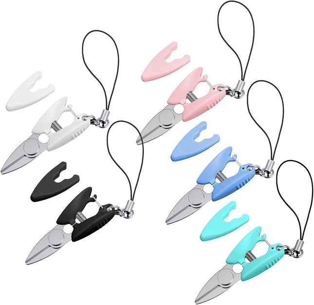 5 Pcs Mini Scissors with Cover Portable Travel Scissors Tiny Sewing Scissor Multifunctional Micro Snips for