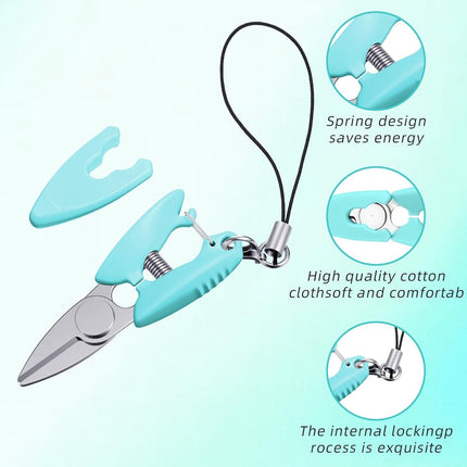 5 Pcs Mini Scissors with Cover, Portable Travel Scissors, Tiny Sewing Scissor, Multifunctional Micro Snips for Sewing, Crafts, and Yarn