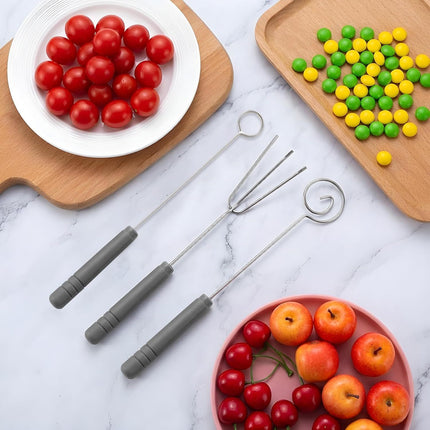 3PCS Chocolate Dipping Tools, Stainless Steel Candy Dipping Tools Set, Chocolate Dip Fork Baking Supplies, Cooking Supplie for Home Bakers Dishwasher Safe