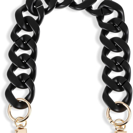 1PCS Black Purse Chain Replacement, 15.7 Inch Acrylic Bag Chain, Black Purse Chains Strap, Adjustable Handbag Strap Handles for Shoulder Bags DIY Crafts