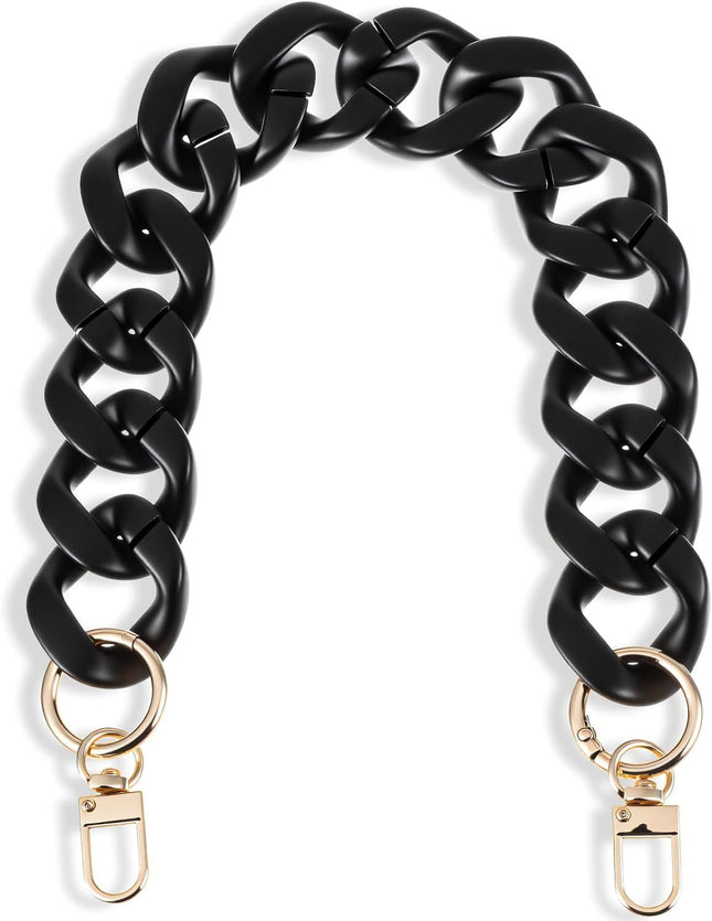1PCS Black Purse Chain Replacement 15.7 Inch Acrylic Bag Chain Black Purse Chains Strap Adjustable Handbag