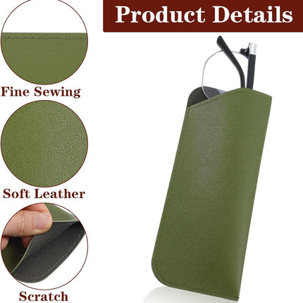8 Pack Soft Glasses Case, 6.89 X 2.95 Inch Soft Leather Glasses Pouch, Portable Thin Eyeglasses Case for Women Men Travelling Reading