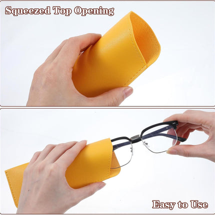 8 Pack Soft Glasses Case, 6.89 X 2.95 Inch Soft Leather Glasses Pouch, Portable Thin Eyeglasses Case for Women Men Travelling Reading
