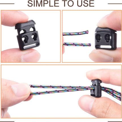 CooBigo Plastic Cord Locks for Paracord Drawstring Clip, Spring Toggle Cord Stopper Sweatpant Hat Gloves Hoodie String Lock
