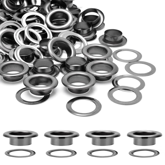 100Sets 1/2 Inch Eyelets and Grommets Metal Eyelets Grommet Kit with Washers Backing Eyele for Fabric