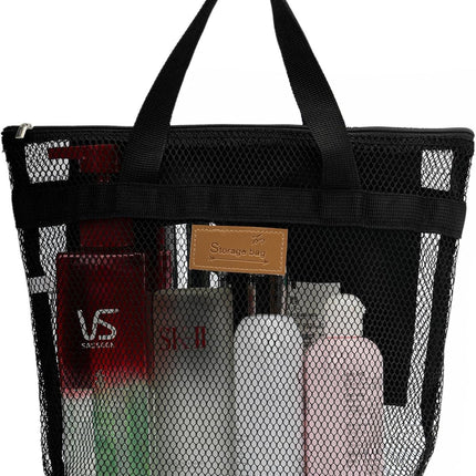 Mesh Shower Caddy Bag Portable Hanging Toiletry and Bath Organizer with Zipper for Travel, Gym, Camping, College Dorms, Beach