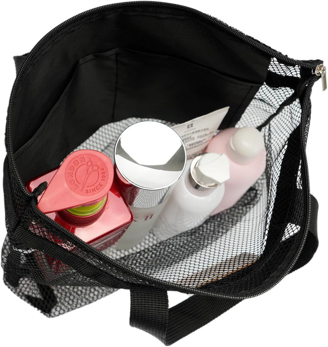 Mesh Shower Caddy Bag Portable Hanging Toiletry and Bath Organizer with Zipper for Travel Gym Camping – product detail
