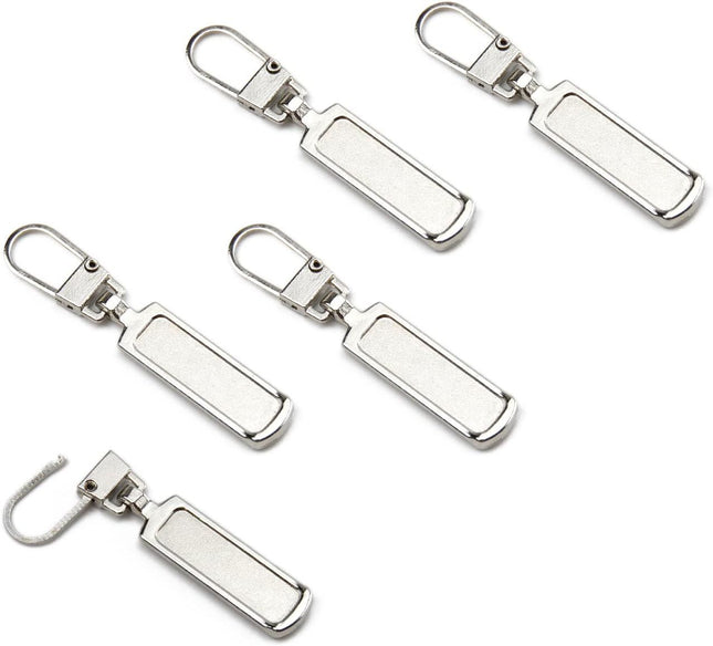 Metal Zipper Pull Replacement for Small Holes Detachable Repair for Jacket Bag Boots Purse Coat Pants (5