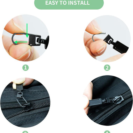 Metal Zipper Pull Replacement for Small Holes, Detachable, Repair for Jacket, Bag Boots, Purse, Coat, Pants (5 Pcs Silver)