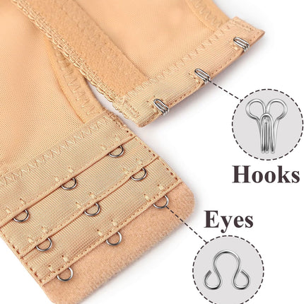 120 Set Tiny Hooks and Eyes Closures for Sewing, Bra Hook Replacement Clasps, Hook and Eye Clasp for Clothing Bra Trousers Skirt Underwear Sewing DIY Craft
