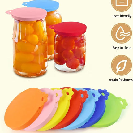 4 PCS Pet Food Can Lids, Silicone Cat Dog Food Can Covers Lids, Universal Size, One fit 3 Standard Size Food Cans, Reusable and Washable Pet Food Covers (light blue, turquoise, pink, yellow)