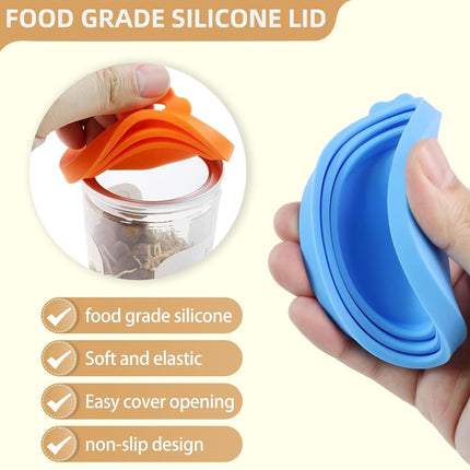 4 PCS Pet Food Can Lids, Silicone Cat Dog Food Can Covers Lids, Universal Size, One fit 3 Standard Size Food Cans, Reusable and Washable Pet Food Covers (light blue, turquoise, pink, yellow)