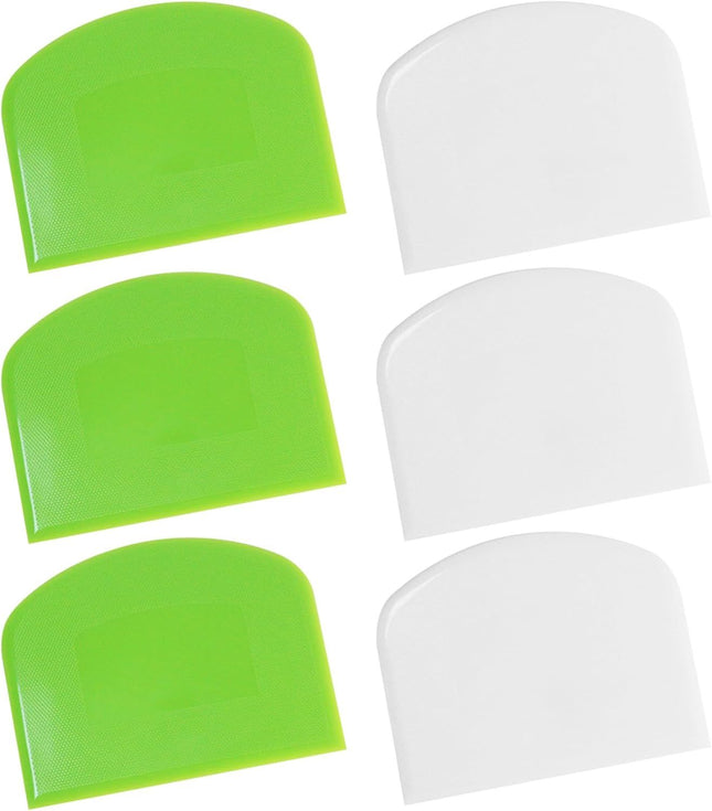 6 PCS Dough Scraper Dough Cutter Bench Scraper for Bread Cake Dough Fondant Icing V1258-DP02-D-528