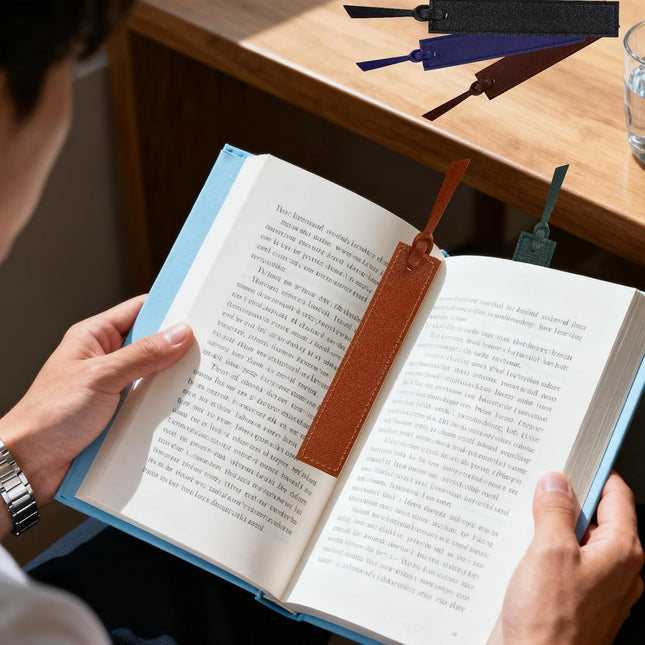 10Pcs Leather Bookmarks Page Markers Handmade Stitched Bookmarks for Book Reader Office School Students – product detail