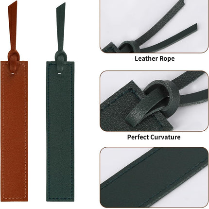 10Pcs Leather Bookmarks,Page Markers Handmade Stitched Bookmarks for Book Reader Office School Students Teachers