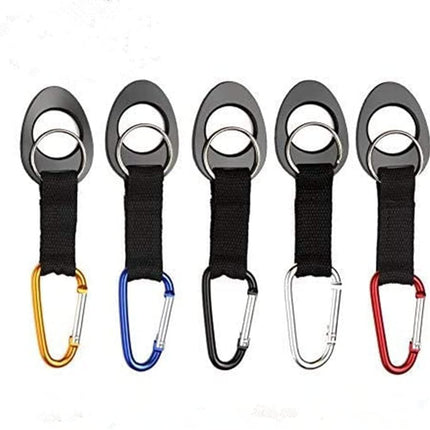 Durable Silicone Water Bottle Holder Hook Carrier with Carabiner Clip & Key Ring, Fits Any 12oz, 17oz and 25oz Water Bottles for Outdoor Activities Camping Hiking Traveling or Daily Use
