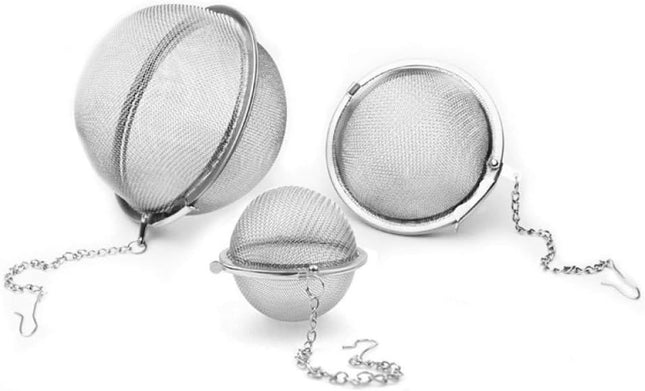 3pcs Stainless steel fine mesh seasoning ball kitchen soup spice stew filter kitchen tool metal tea bag tea