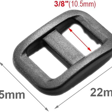 CooBigo Webbing Plastic Slider Tri-Glide Adjust Buckles for Cat Dog Collar Backpack Straps