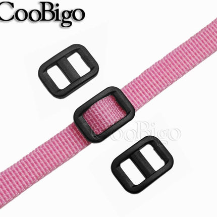 CooBigo Webbing Plastic Slider Tri-Glide Adjust Buckles for Cat Dog Collar Backpack Straps