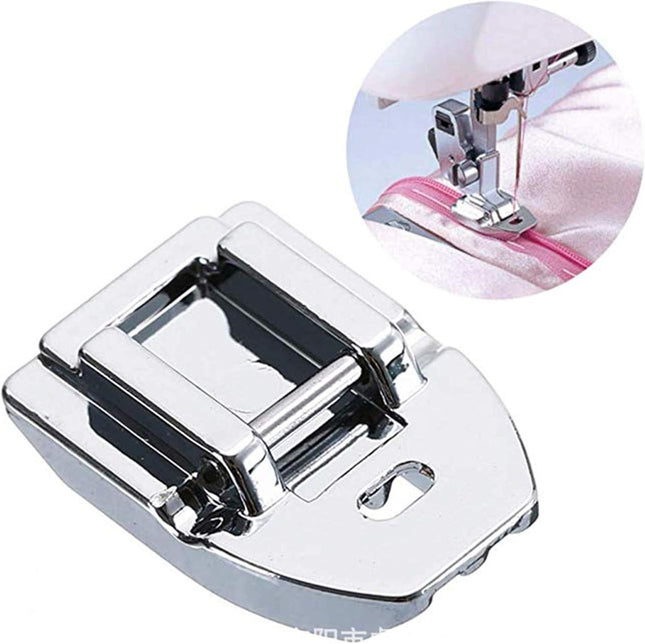 Concealed Invisible Zipper Foot Fits All Low Shank Snap-On Singer Brother Babylock Euro-Pro
