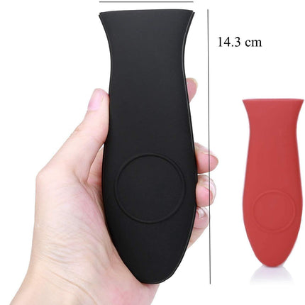 4 Packs Silicone Hot Handle Holder Kitchen Heat Resistant Fry Pan Milk Pot Sleeve Grip Handle Cover Potholder for Cast Iron Skillets Griddles Metal & Aluminum Cookware – Black & Red