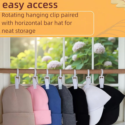 10-Pack Heavy Duty Swivel Clothes Pins - 360° Rotating Hooks for Laundry, Beach Towels, Curtains, Rustproof Stainless Steel Spring, Non-Slip Grip (4.3", White)