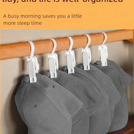 10-Pack Heavy Duty Swivel Clothes Pins - 360° Rotating Hooks for Laundry, Beach Towels, Curtains, Rustproof Stainless Steel Spring, Non-Slip Grip (4.3", White)