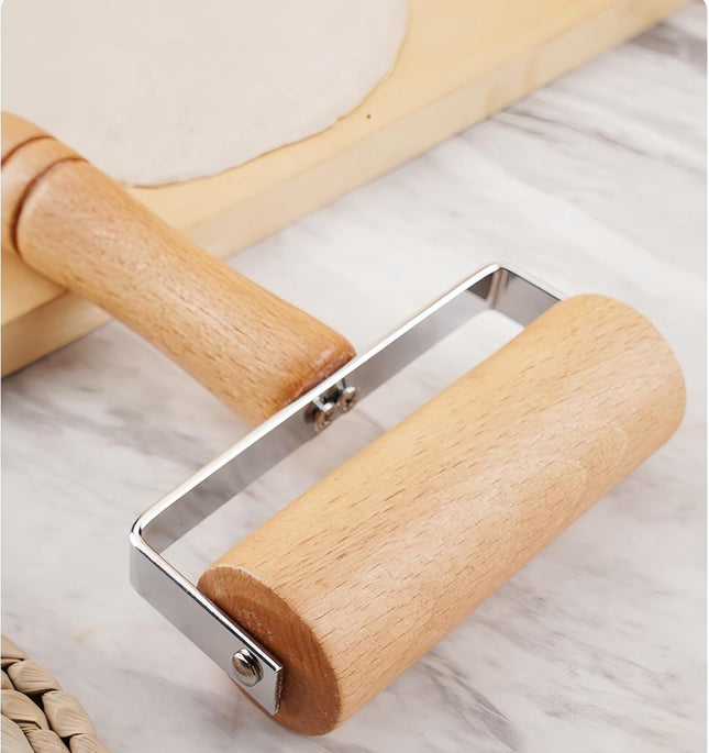 Stainless Steel & Beechwood Rolling Pin with Adjustable – product detail