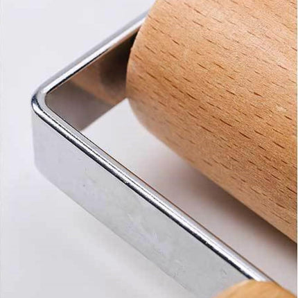 Stainless Steel & Beechwood Rolling Pin with Adjustable Thickness - Ergonomic Dumpling/Pasta Maker、Pizza, Kitchen Tool for Home Chefs, Dishwasher Safe & Rustproof Design (T)