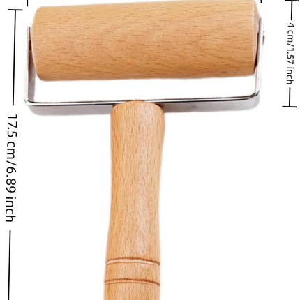 Stainless Steel & Beechwood Rolling Pin with Adjustable Thickness - Ergonomic Dumpling/Pasta Maker、Pizza, Kitchen Tool for Home Chefs, Dishwasher Safe & Rustproof Design (T)