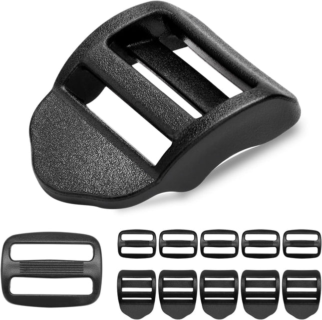 CooBigo 6 Pcs Ladder Slider Buckles Plus 6 Pcs Tri glide Slider for Backpack Strap V1258-DP02-D-56