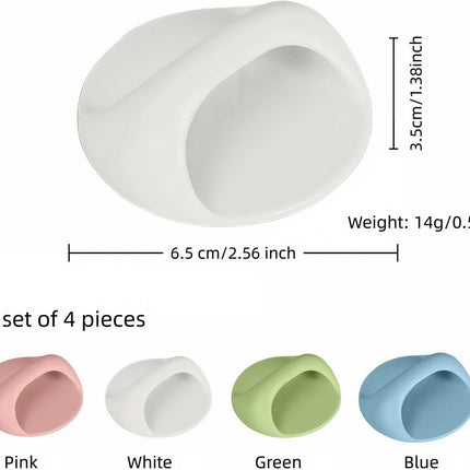4-Pack Self-Adhesive Cabinet Pulls, No-Drill Handles for Cabinet, Window, Drawer, Glass Door, Easy Installation & Strong Grip (White, Pink, Blue, Green),2.56 Inch Adhesive Pull Knob