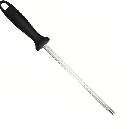13" Professional Knife Sharpening Steel Rod - High Carbon Magnetic Honing Rod for Kitchen Chef Knives, Ergonomic Non-Slip Grip with Durable Serrations & Hanging Hole - Multi-Purpose for Home (13IN)