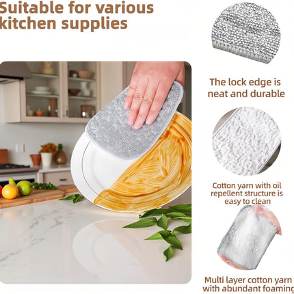 10Pack Scrubber Sponge for Dishes, Pans & Grease - Dual-Side Non-Scratch, Super Absorbent, Heat Resistant - Strong Cleaning Power for Kitchen, Glass, Stove (Color Random)