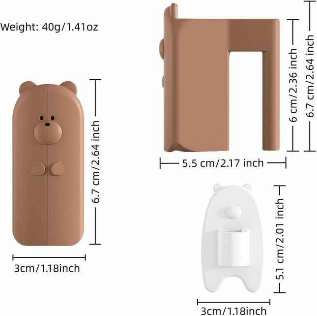 Baby Proof Door Stopper with Adhesive Hook Cute Cartoon Bear Silicone Door Guard Protector for – product detail