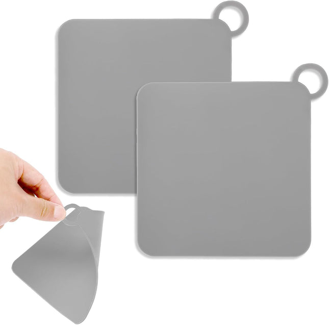 2 Pieces Silicone Tub Stopper Shower Drain Cover Floor Drain Anti-Odor Mat Shower Silica Gel in Grey