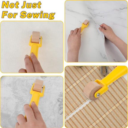 Quilting Seam Roller 2.3 cm Wallpaper Roller Seam Roller for Quilting Sewing Seam Roller Tool with Easy to Grip Handle for Print, Ink, Home Decoration