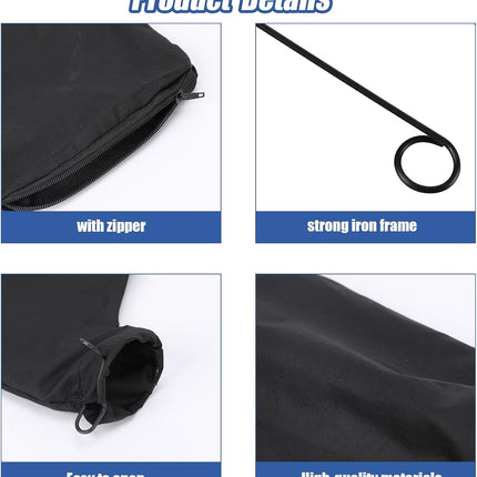 Table Saw Miter Dust Bag Black Dust Collection Bag for 255 Model with Zipper and Wired Adjustable Stand for Belt Sander Parts Diagonal Miter Saw Accessories