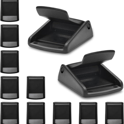 CooBigo 10Pack 1 Inch Black Cam Buckles, Plastic Toggle Buckle Clip for Pet Chest Vest, Car Roof Bag, Backpack Luggage Straps, Belt DIY Craft Accessories (25.5mm)