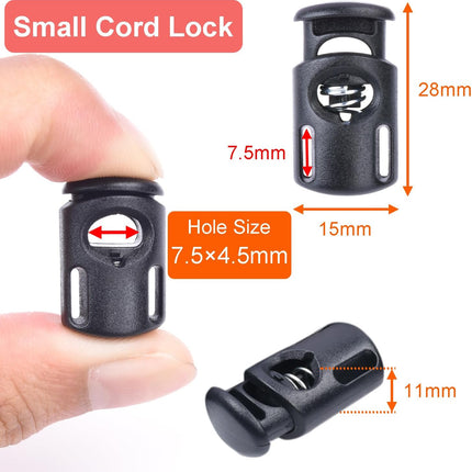 10 PCS Plastic Spring Cord Locks for Drawstring, Paracord Toggle Stopper Clasp Elastic Shoeslace Lock Sweatpants Hoodie String Clips Bungee Swim Goggles Gloves String Lock Replacement