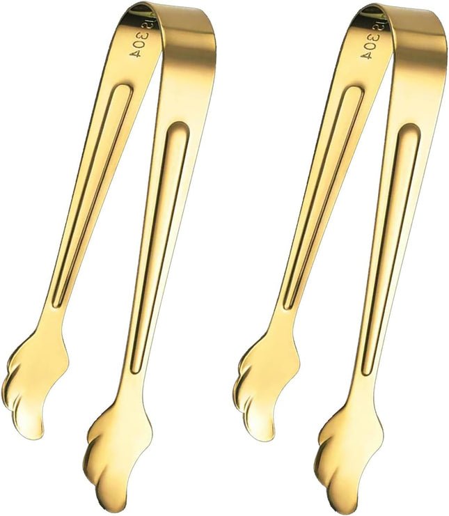 2 Pack Mini Tongs for Appetizer 4.16 Inch Stainless Steel Ice Tongs Mini Sugar Tongs for V1258-DP02-D-609