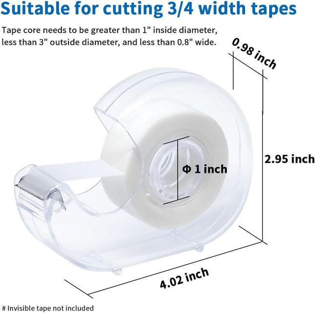 Hand Use Desktop Tape Dispenser Transparent Plastic Lightweight and Portable Refillable Dispenser for 3/4 – product detail
