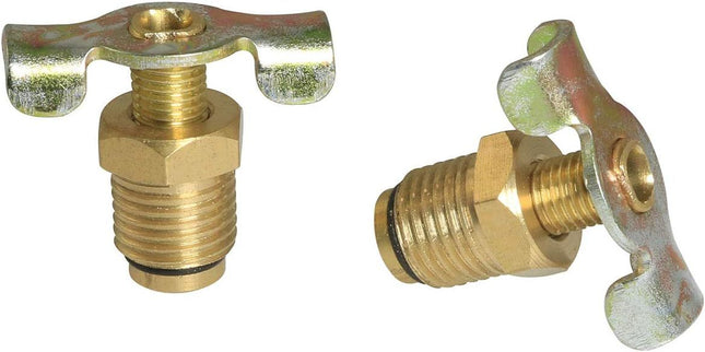 2PCS 1/4 Brass Air Hose Fitting Air Compressor Blowdown Valve NPT Male External Drain Cock Drain Switch