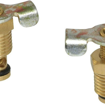 2PCS 1/4 Brass Air Hose Fitting Air Compressor Blowdown Valve NPT Male External Drain Cock Drain Switch With Handle