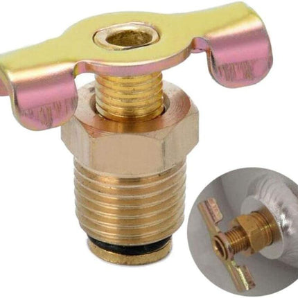 2PCS 1/4 Brass Air Hose Fitting Air Compressor Blowdown Valve NPT Male External Drain Cock Drain Switch With Handle