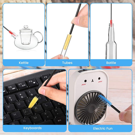15 Pieces Hummingbird Feeder Cleaning Brush Mini Nylon Brush Set Cleaner for Bottles, Tubes, Jars, Bird Feeder (0.3 Inches/ 3.9 Inches)