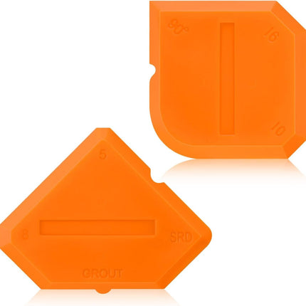 2 Pieces Caulking Tool Set Silicone Sealant Grout Tool for Kitchen Bathroom Floor Sealant Sealing(Orange)