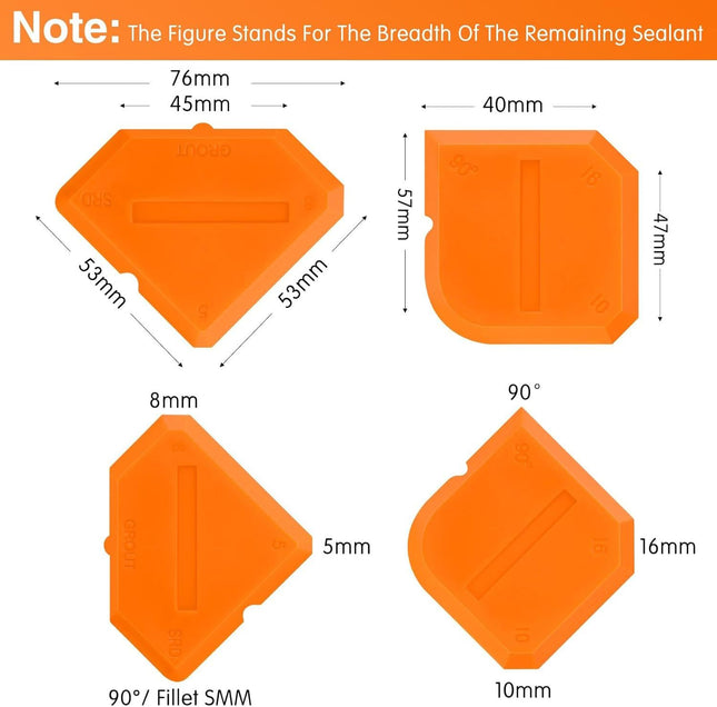 2 Pieces Caulking Tool Set Silicone Sealant Grout Tool for Kitchen Bathroom Floor Sealant Sealing(Orange) – product detail