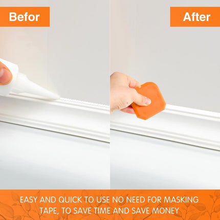 2 Pieces Caulking Tool Set Silicone Sealant Grout Tool for Kitchen Bathroom Floor Sealant Sealing(Orange)
